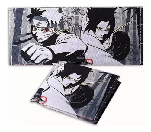 Billetera Simple Ligera Diseño Naruto Sasuke Itachi Cuero-pu