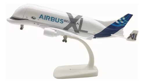 Avión Escala Beluga Airbus A330 Xl 20cm Acero Base +llantas! Blanco
