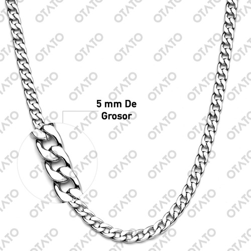 Collar Hombre - Cadena Hombre - Collar Eslabón Cubano - Collar Acero Quirúrgico - Cadena Eslabon Cubano Acero 0.50 Cm