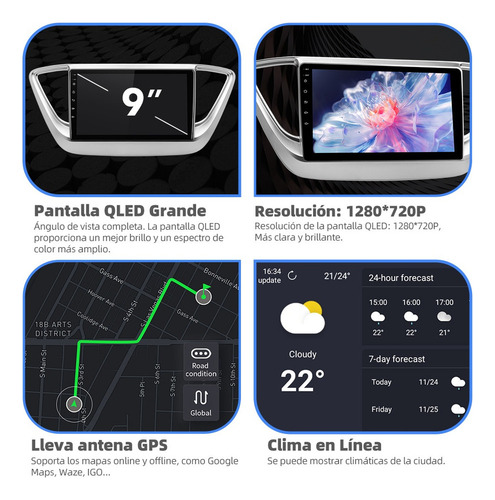 C-j Estéreo 4+64g Carplay Para Hyundai Accent 2018-2022 4k