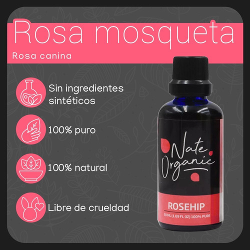 2x1 Aceite Esencial Rosa Mosqueta 100%puro 50ml Nate Organic