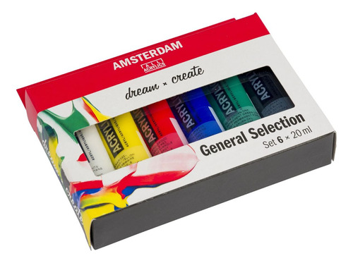 Acrílico Amsterdam Pack 6 Colores 20ml Selección General