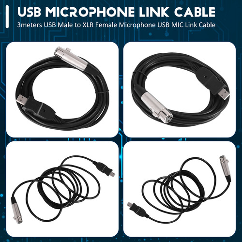 Micrófono Usb Macho A Xlr Hembra Cable De Enlace De Micrófo