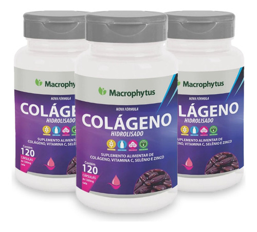 3x Colageno Hidrolisado 1200mg + Vit C Soft Gel - 360 Caps