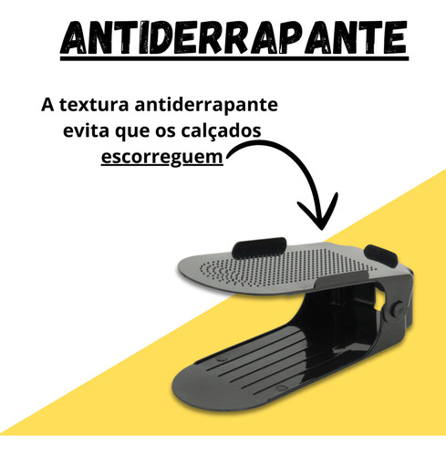 Kit 20 Organizadores De Sapato E Tênis Preto Com Regulagem Flex Ecom Hugo