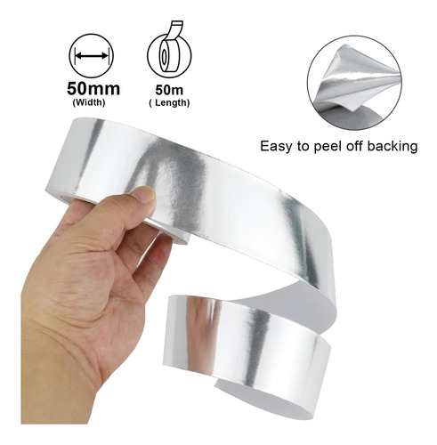 Bomei Pack 2 Unidades De Cinta Adhesiva De Aluminio, Cinta 2