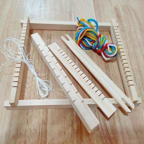 Para De Telar De Madera, Telar De Telar De Tejido Con 2