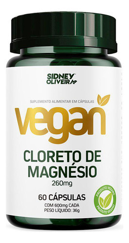 Magnésio Cloreto 260mg Vegan 60 Cápsulas Sidney Oliveira