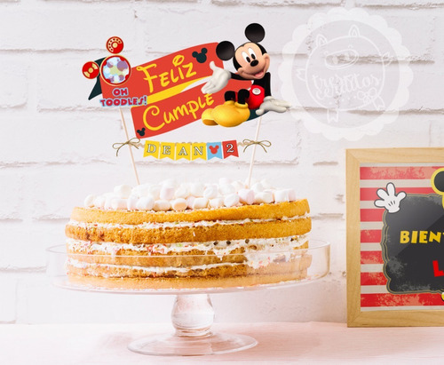 Mickey Mouse Topper De Torta Pdf Listo Para Imprimir!