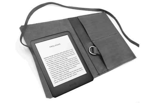 Estuche Funda Tablet Kindle Paperwhite Ereader Cuero Genuino Color Negro