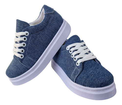 Tenis Kids Casuales Mezclilla Cómodos Unisex
