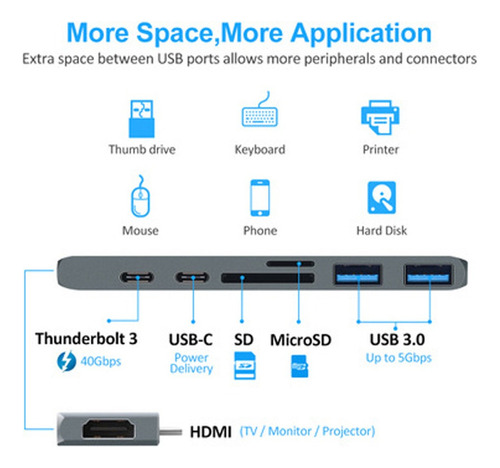 Adaptador Thunderbolt For Macbook Pro/air 2020
