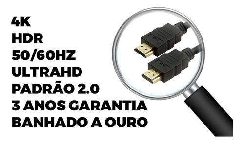 Imagem 3 de 6 de Cabo Hdmi Gold 2.0 4k Hdr 19p 5m-chip Sce 018-2225