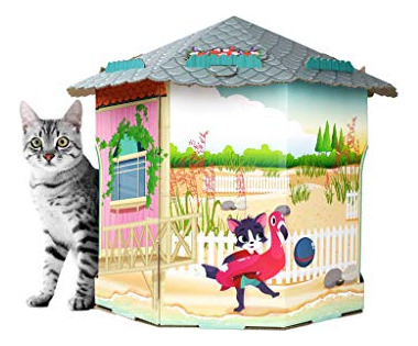 American Cat Club Cat House & Cat Scratcher Con Hierba Gater