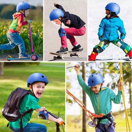 Juego De Casco De Bicicleta Para Niños, Rodilleras, Coderas