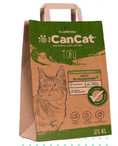 Imagen 1 de 4 de Piedras Sanitarias Biodegradables De Tofu 6lts Cancat Pet