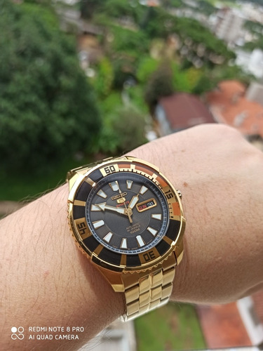 Exclusivo Seiko Sports Made In Japan Dourado Giratório