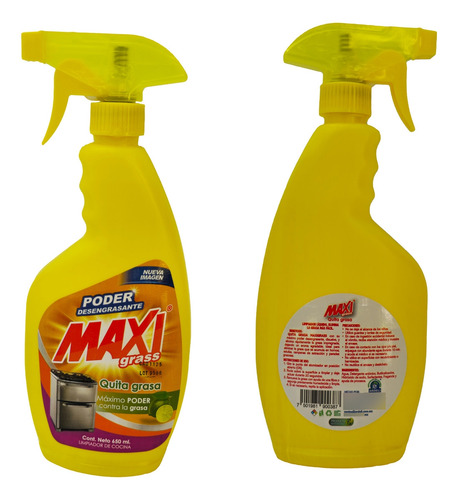 1 Pieza Quita Grasa Limpiador Cocina Ardeli Maxigrass 650ml