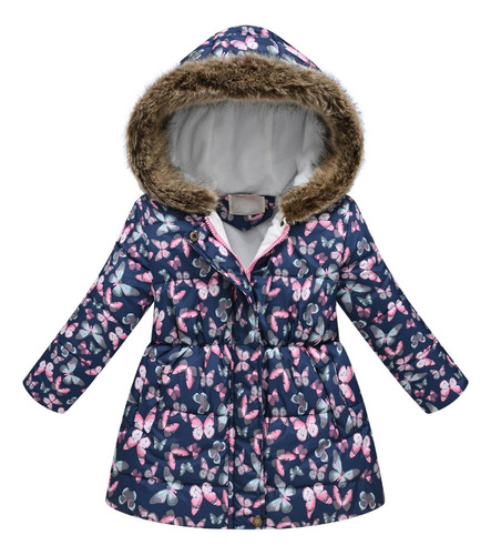 Chaqueta Para Bebés Y Niñas, Parkas Florales, Gruesas Y Cáli