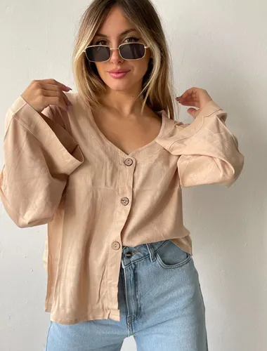 Camisa Lino Mujer Basica Manga Larga Oxford MercadoLibre