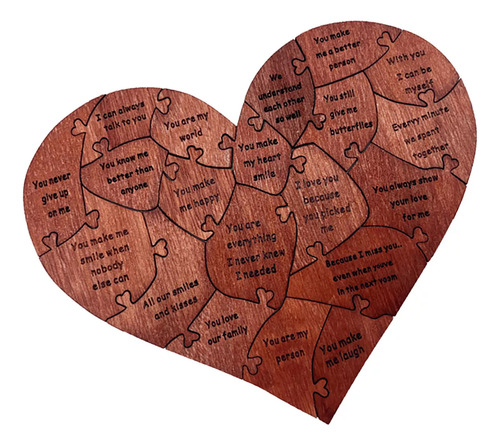 Puzle De Madera En Forma De Corazón, Regalo De San Valentín