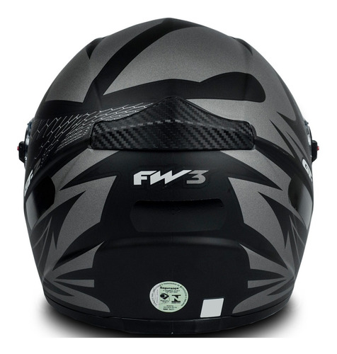 Imagem 4 de 5 de Capacete Fw3 Gt2 Preto Fosco Moto + Viseira Camaleão