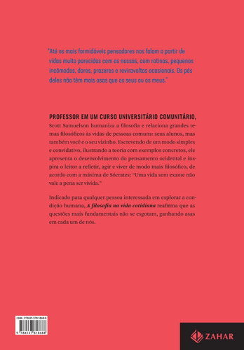 La filosofía en la vida cotidiana: introducción a temas filosóficos, por Samuelson, Scott. Tapa blanda en portugués, 2020.