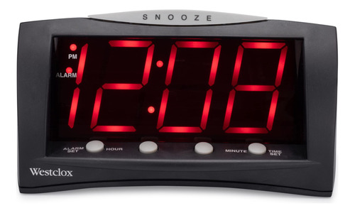 Westclox 66705 - Reloj Despertador Con Led, Color Rojo