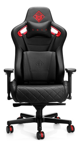 Silla de escritorio HP Omen gamer ergonómica  negra y roja