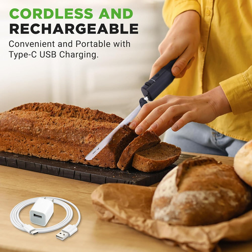 Cuchillo Eléctrico Inalámbrico Para Cocina Con Cuchillas De