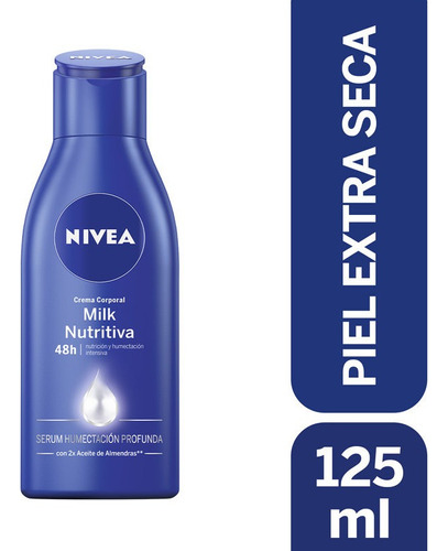 Crema Corporal Nivea Milk Nutritiva Piel Extra Seca 125ml