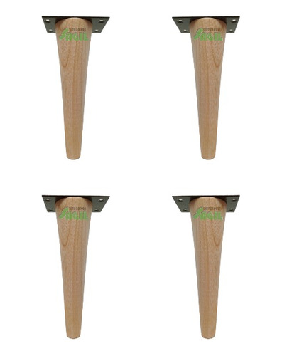 Patas De Madera 20cm Para Muebles - Cónica Recta X4 Und