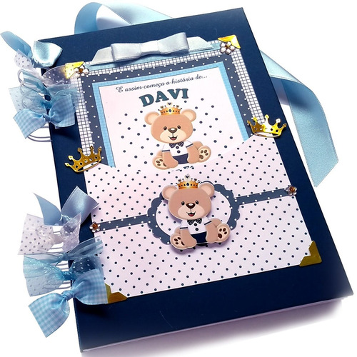 Imagem 1 de 10 de Álbum De Bebê Fotos Urso Príncipe Personalizado Com O Nome