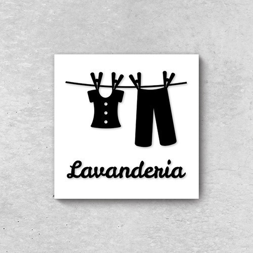 Kit 4 Quadros Decorativos Lavanderia Casa Sala Placas