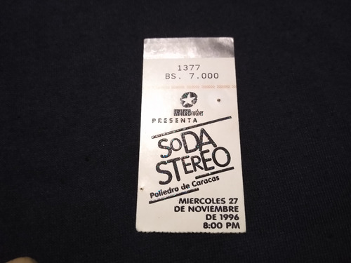 Entrada Concierto Soda Stereo Gustavo Cerati Colección