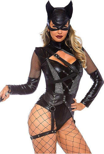 Leg Avenue Women's 2 Pc Villainess Vixen Bodysuit