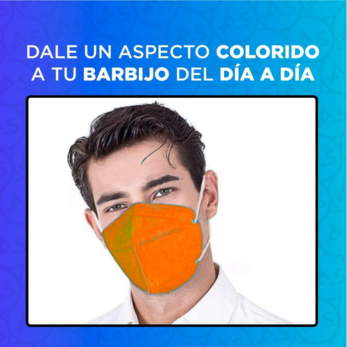 Imagen 6 de 9 de Barbijo Kn95 Naranja X10 Unidades Anmat N95 95% Importados