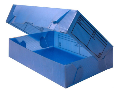 Caja De Archivo Azul Plastica Oficio 12 Pvc 36x25x12 X Unid