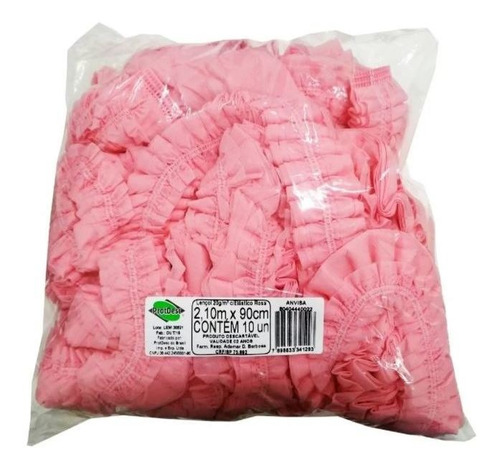 Lençol Descartavel Rosa Com Elastico 2,10x0,90 - Protdesc