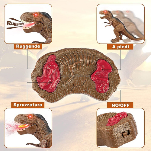 Imagen 2 de 6 de Dinosaurio T Rex Control Remoto Con Efecto Humo Bestoys