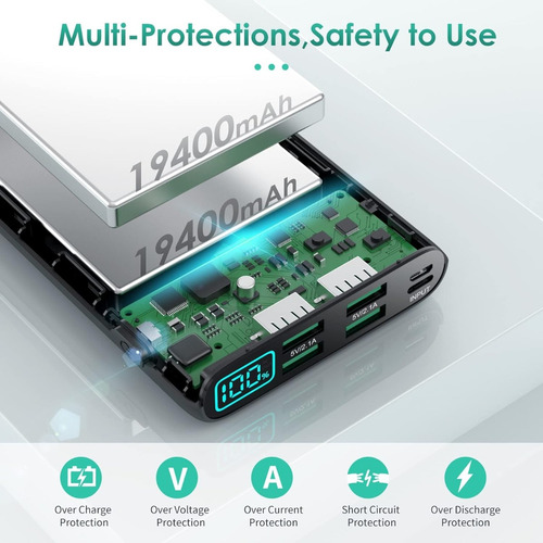 Power Bank Bateria Portatil 38800 Mah 4 Salidas Usb