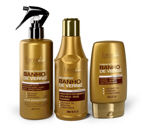 Kit Reconstrução De Brilho Banho De Verniz Forever Liss