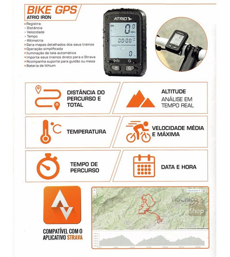 Imagem 6 de 7 de Gps Ciclo Computador Atrio Bi091 Bicicleta Strava Bike