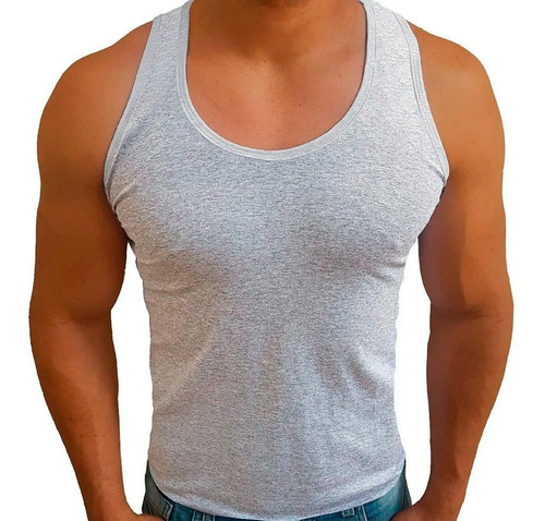 Regata Básica Estilo Americana Masculina Canoa Tank Slim