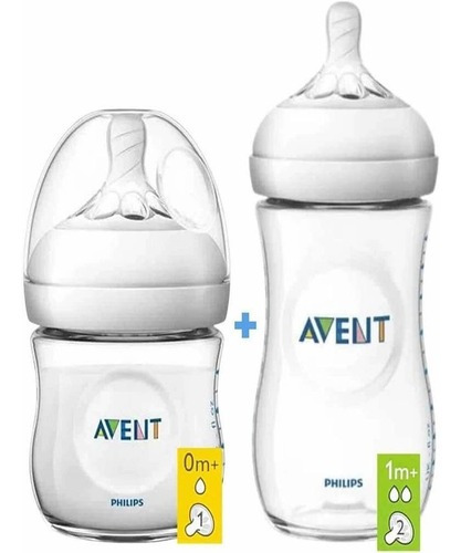 Kit Mamadeiras Pétala 125ml + 260ml Philips Avent Cor Transparente