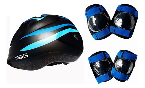 Kit Ciclismo Protección Niños Niñas Casco Rodillera Codera