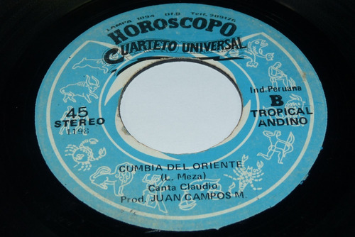 Jch- Cuarteto Universal Cumbia Del Oriente Cumbi Peru 45 Rpm