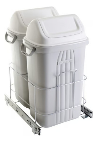 Lixeira Dupla 30 L com Puxador 7190 Cromado GTB