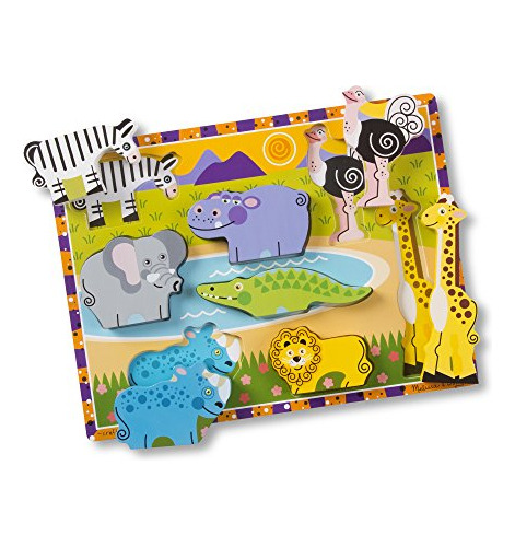 Melissa - Doug Safari Puzzle De Madera Maciza (8 Piezas)