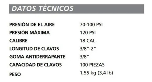Clavadora Neumatica 50mm Cal 18 Sutek Stk-cn650